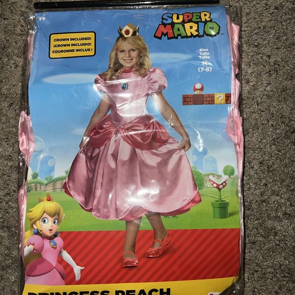 Super Mario Brothers - Princess Peach Costume‎ Child's Deluxe Medium 7-8 - Picture 1 of 4